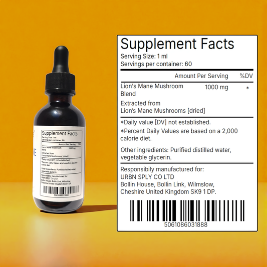 Lion's Mane Extract 1000mg/Serving | 60ml |Focus, Memory, Brain Support ANM