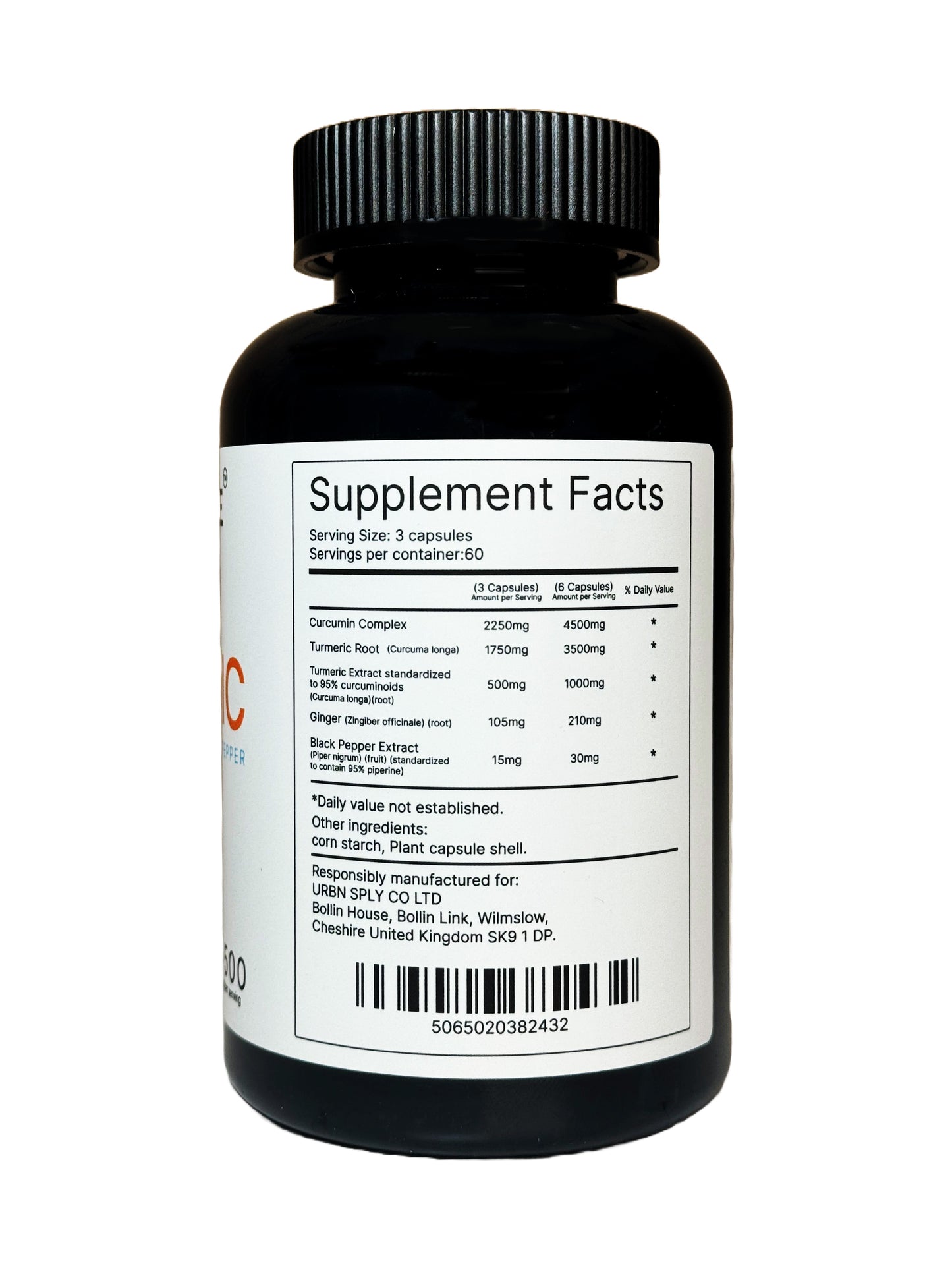 Turmeric Curcumin 4500mg Ginger & Black Pepper