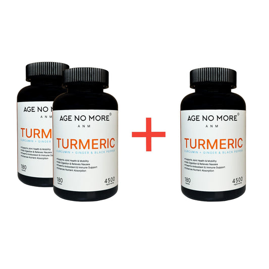 2+1 Turmeric Curcumin 4500mg Ginger, Black Pepper 180 Capsules for Health